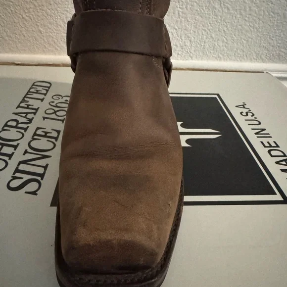 Tan Frye Harness Leather Boots - Picture 7 of 14